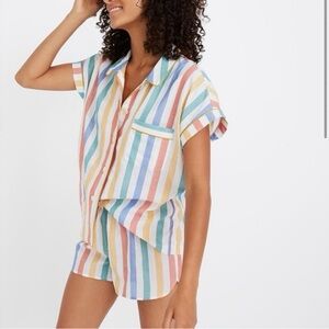 Madewell Pajama Set in Stripe- size XS